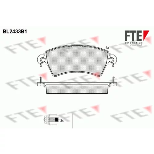 Sada brzdových platničiek kotúčovej brzdy FTE 9010733