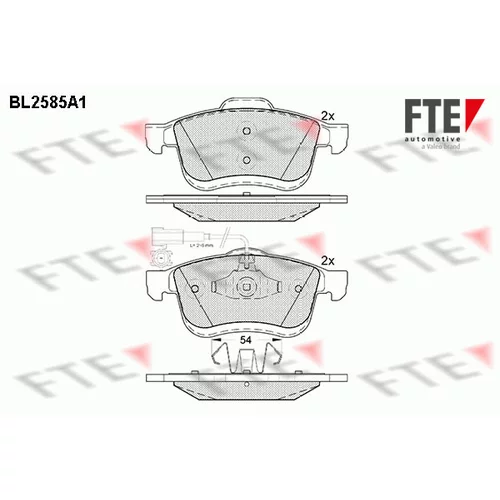 Sada brzdových platničiek kotúčovej brzdy FTE 9010836