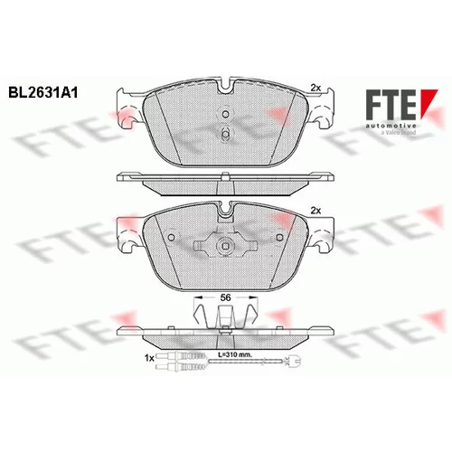 Sada brzdových platničiek kotúčovej brzdy FTE 9010878