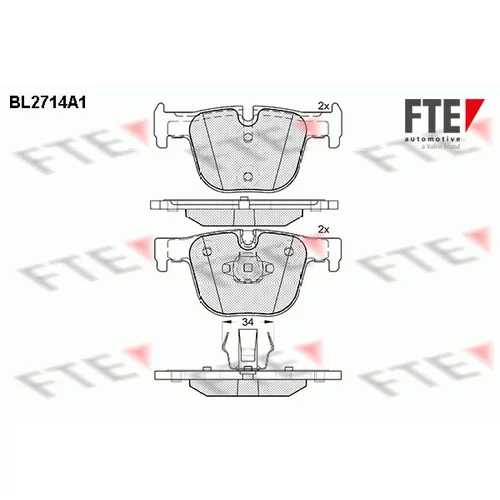 Sada brzdových platničiek kotúčovej brzdy FTE 9010940