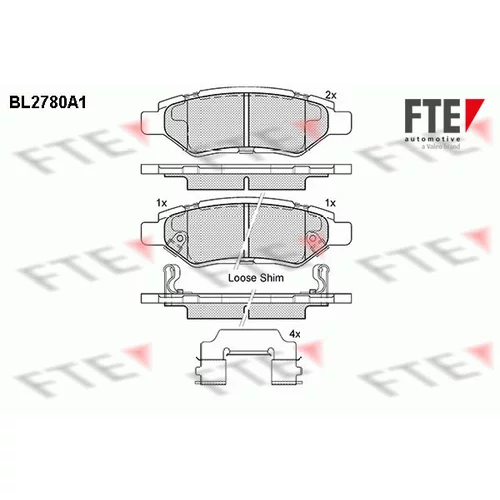 Sada brzdových platničiek kotúčovej brzdy FTE 9011066