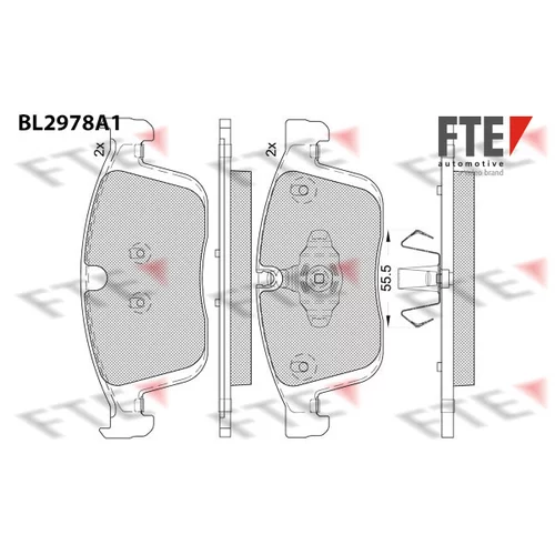 Sada brzdových platničiek kotúčovej brzdy FTE 9011224