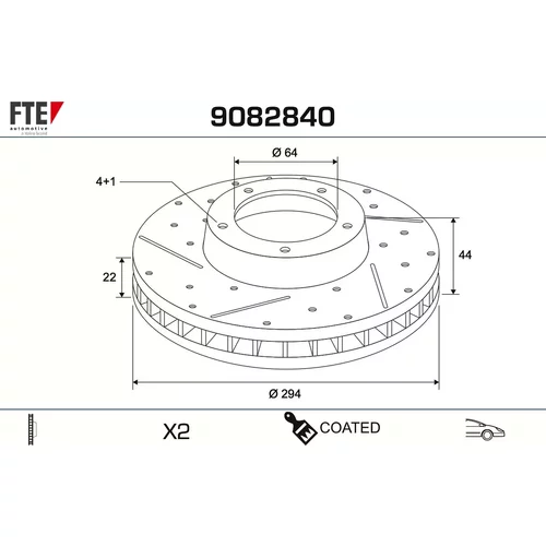 Brzdový kotúč FTE 9082840