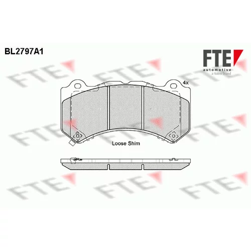 Sada brzdových platničiek kotúčovej brzdy FTE BL2797A1
