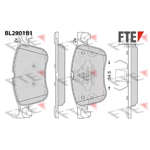 Sada brzdových platničiek kotúčovej brzdy FTE BL2901B1
