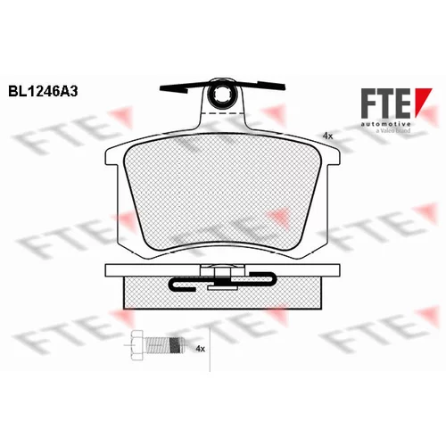 Sada brzdových platničiek kotúčovej brzdy FTE 9010072