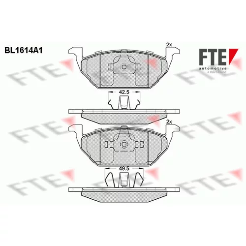 Sada brzdových platničiek kotúčovej brzdy FTE 9010249