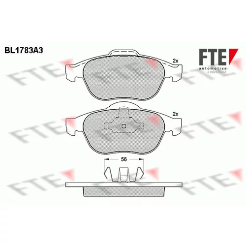 Sada brzdových platničiek kotúčovej brzdy FTE 9010353