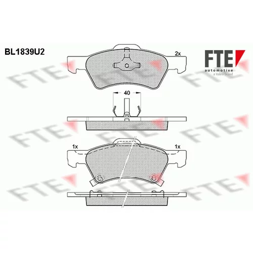 Sada brzdových platničiek kotúčovej brzdy FTE 9010415