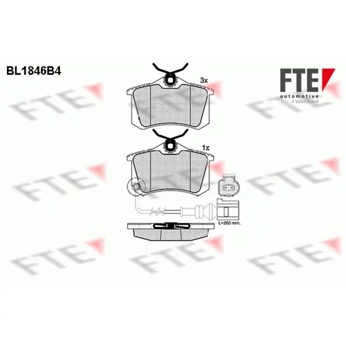 Sada brzdových platničiek kotúčovej brzdy FTE 9010427