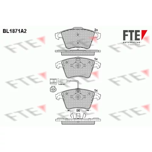 Sada brzdových platničiek kotúčovej brzdy FTE 9010451