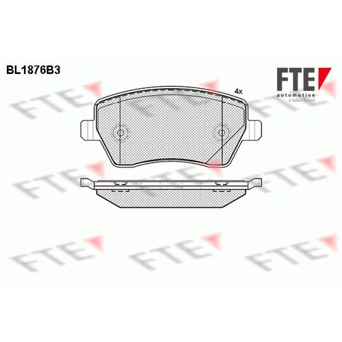 Sada brzdových platničiek kotúčovej brzdy FTE 9010462