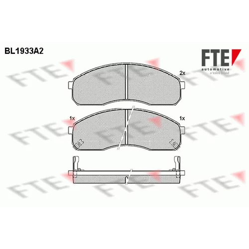 Sada brzdových platničiek kotúčovej brzdy FTE 9010523