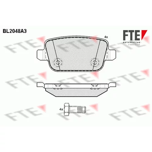 Sada brzdových platničiek kotúčovej brzdy FTE 9010634