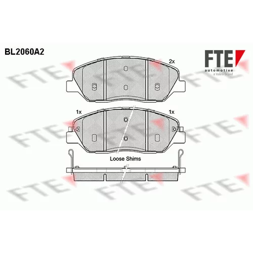 Sada brzdových platničiek kotúčovej brzdy FTE 9010643