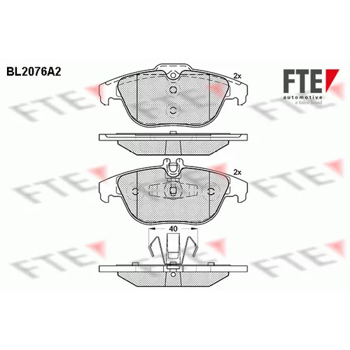 Sada brzdových platničiek kotúčovej brzdy FTE 9010660