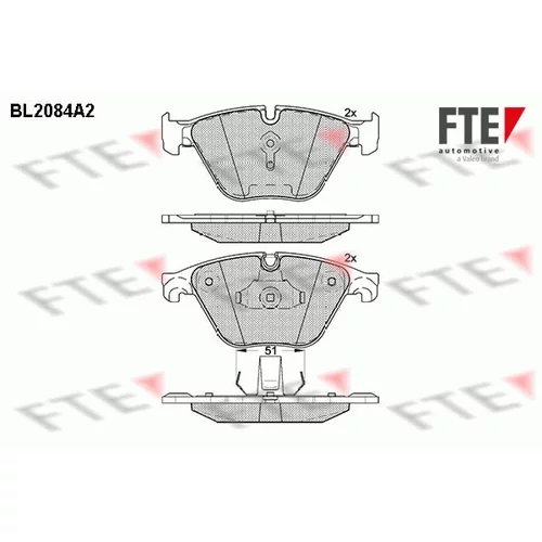 Sada brzdových platničiek kotúčovej brzdy FTE 9010668