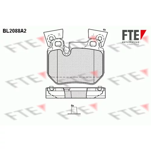 Sada brzdových platničiek kotúčovej brzdy FTE 9010672