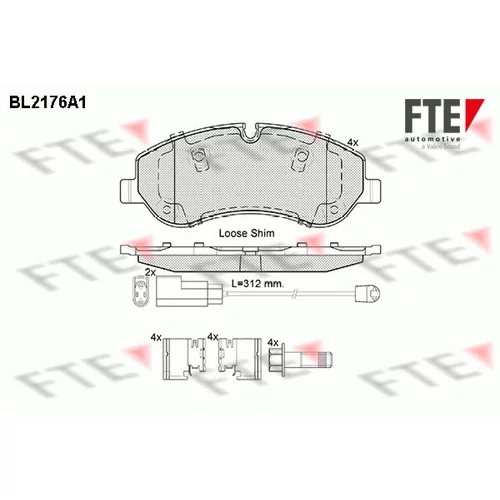 Sada brzdových platničiek kotúčovej brzdy FTE 9010694