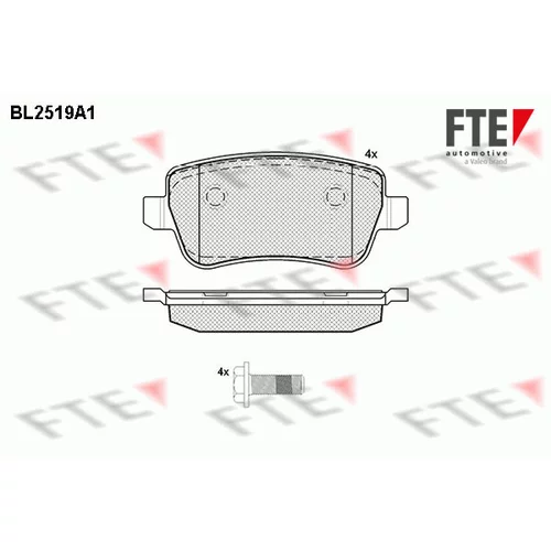 Sada brzdových platničiek kotúčovej brzdy FTE 9010777