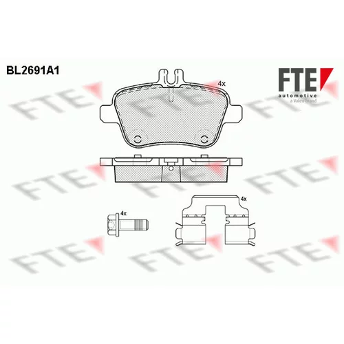 Sada brzdových platničiek kotúčovej brzdy FTE 9010921