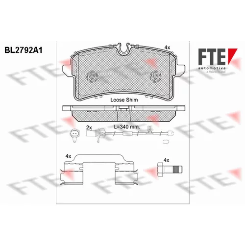 Sada brzdových platničiek kotúčovej brzdy FTE 9010985