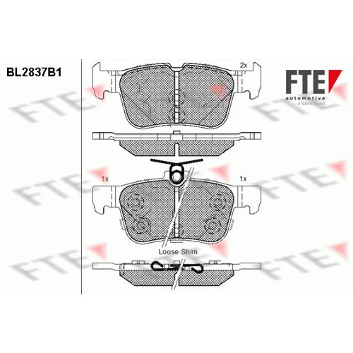 Sada brzdových platničiek kotúčovej brzdy FTE 9011016