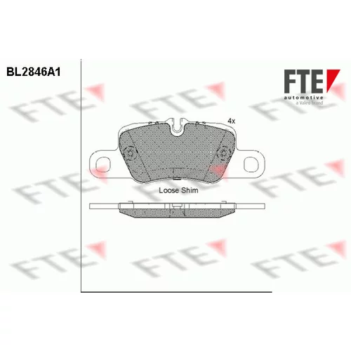Sada brzdových platničiek kotúčovej brzdy FTE 9011022