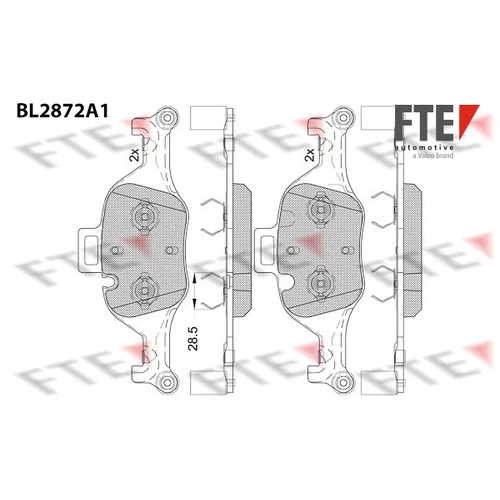 Sada brzdových platničiek kotúčovej brzdy FTE 9011112