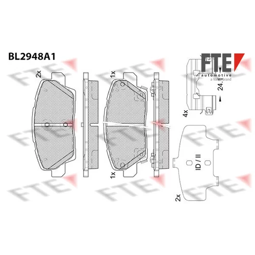 Sada brzdových platničiek kotúčovej brzdy FTE 9011192