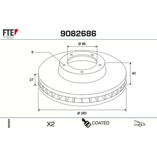 Brzdový kotúč FTE 9082686