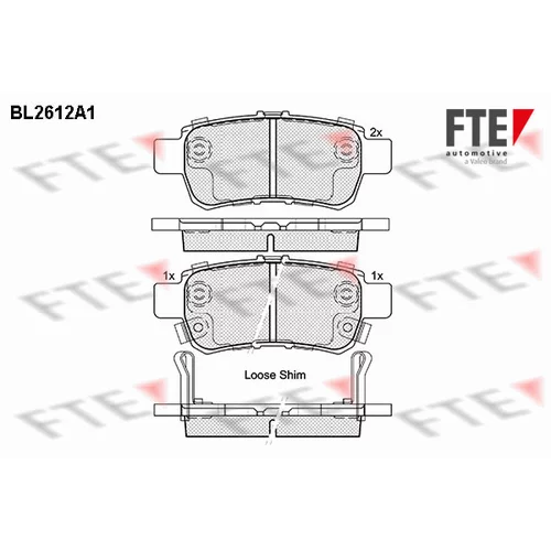 Sada brzdových platničiek kotúčovej brzdy FTE BL2612A1