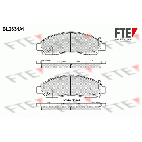Sada brzdových platničiek kotúčovej brzdy BL2634A1 /FTE/