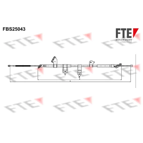 Ťažné lanko parkovacej brzdy FTE FBS25043