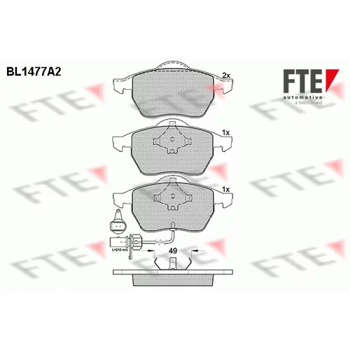 Sada brzdových platničiek kotúčovej brzdy FTE 9010208