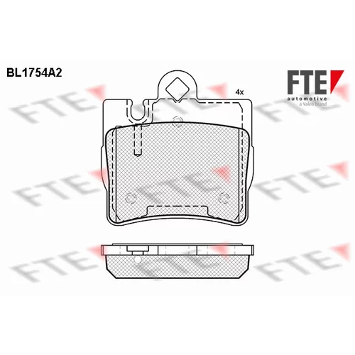 Sada brzdových platničiek kotúčovej brzdy FTE 9010335