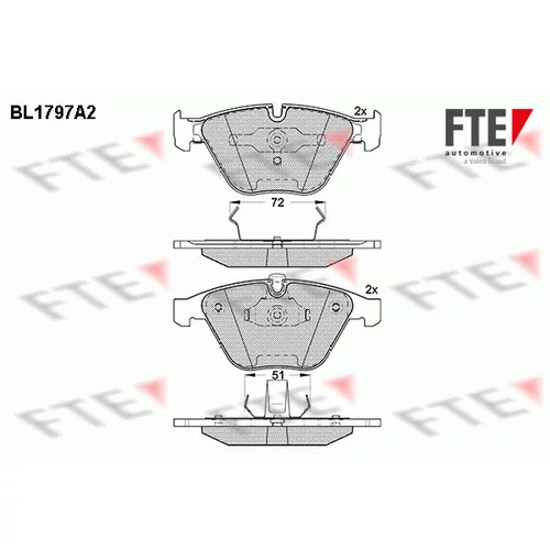 Sada brzdových platničiek kotúčovej brzdy FTE 9010369