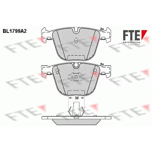 Sada brzdových platničiek kotúčovej brzdy FTE 9010371