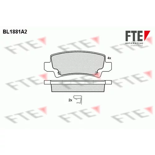Sada brzdových platničiek kotúčovej brzdy FTE 9010466