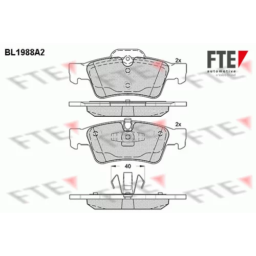 Sada brzdových platničiek kotúčovej brzdy FTE 9010578
