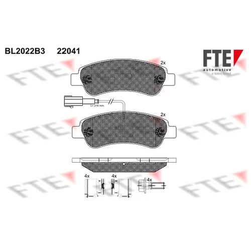 Sada brzdových platničiek kotúčovej brzdy FTE 9010609