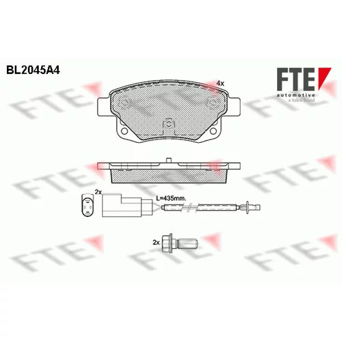 Sada brzdových platničiek kotúčovej brzdy FTE 9010631