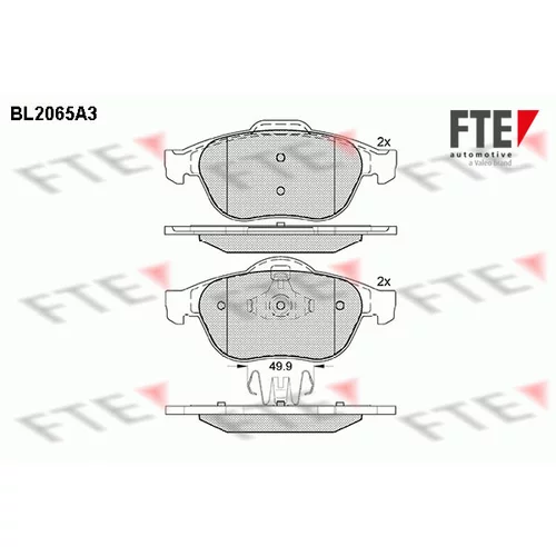 Sada brzdových platničiek kotúčovej brzdy FTE 9010648
