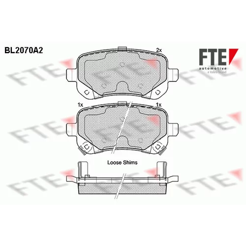 Sada brzdových platničiek kotúčovej brzdy FTE 9010654