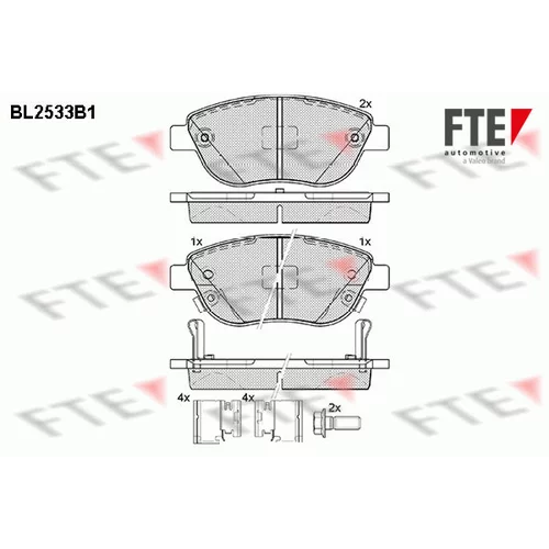 Sada brzdových platničiek kotúčovej brzdy FTE 9010786