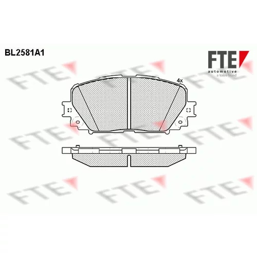 Sada brzdových platničiek kotúčovej brzdy FTE 9010831