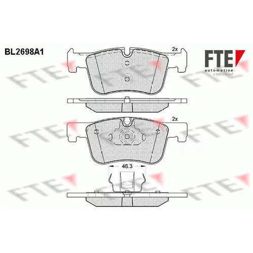Sada brzdových platničiek kotúčovej brzdy FTE 9010926