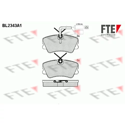 Sada brzdových platničiek kotúčovej brzdy FTE BL2343A1
