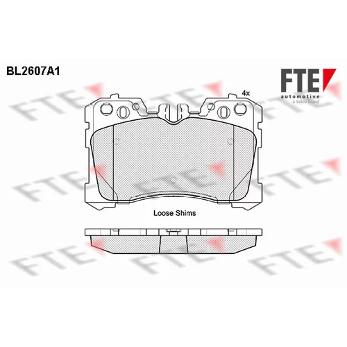 Sada brzdových platničiek kotúčovej brzdy FTE BL2607A1