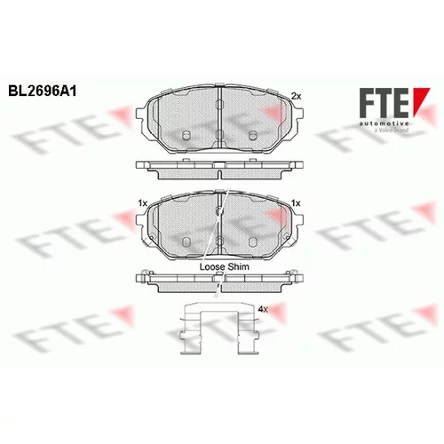 Sada brzdových platničiek kotúčovej brzdy FTE BL2696A1